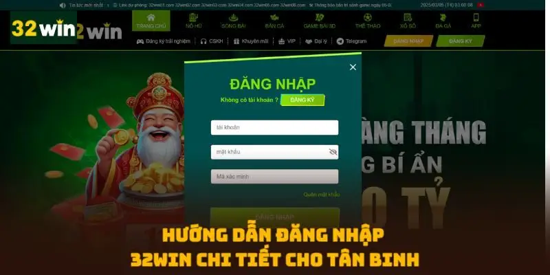 Những bước đăng nhập 32WIN đơn giản nhanh gọn